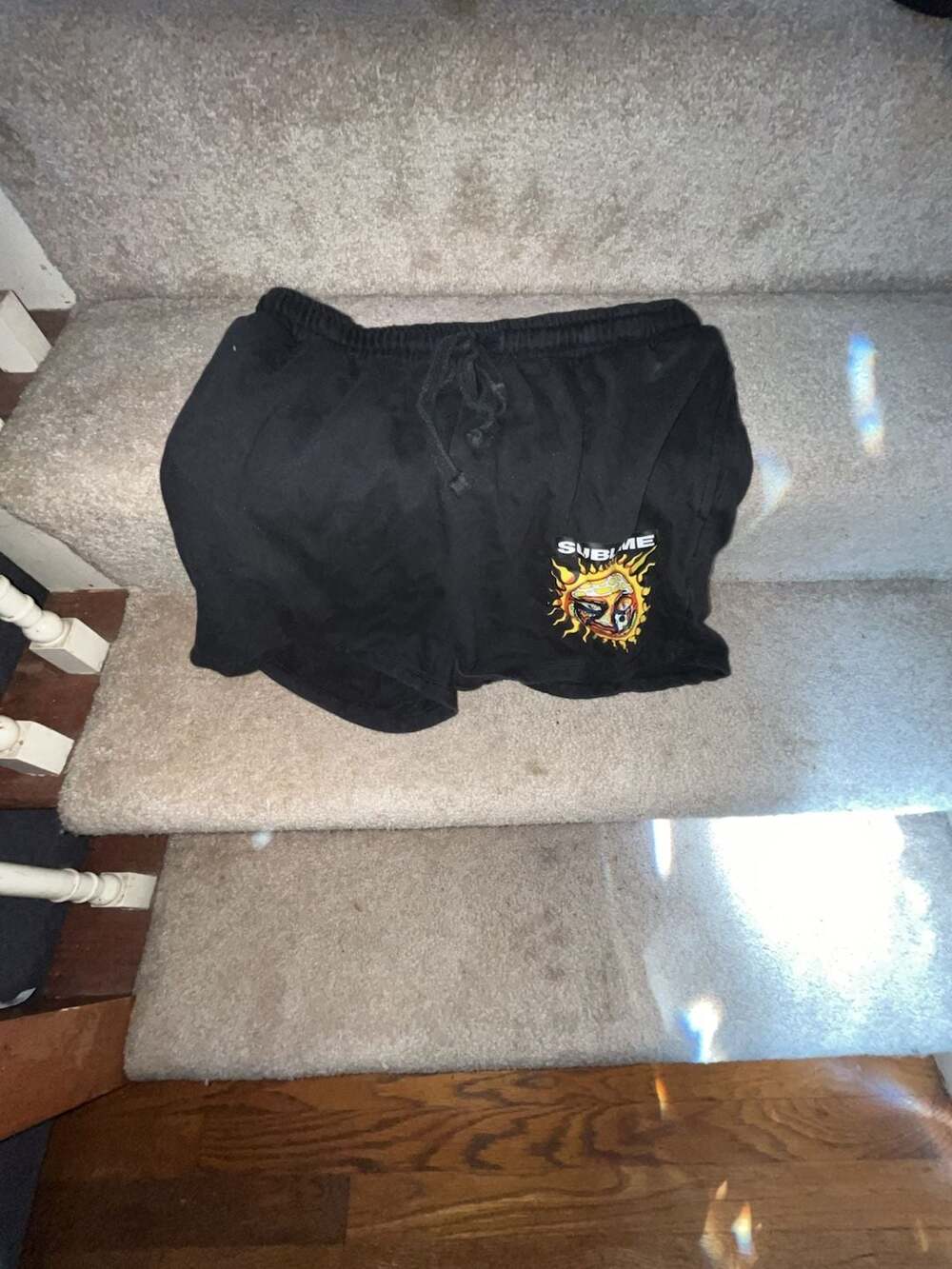 Sublime Sun Logo Graphic Sweat Shorts Black Size M